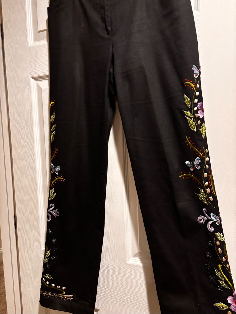 Talk of the Walk Black Embroidered Jeans